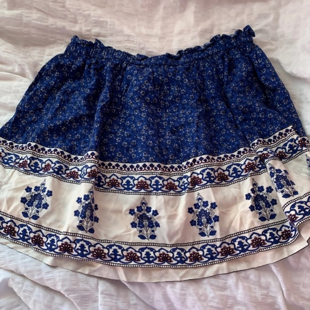 Santorini Blue Boho European Skirt